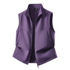 Women's Sleeveless Softshell Vest with Stand-Up Collar, Stretch Lining and Two-Way Zipper Fashion Glam