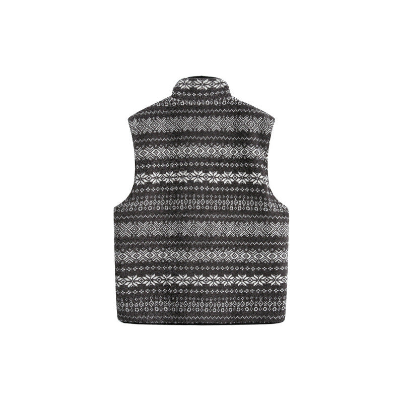 Unisex Padded Fleece Vest in Norwegian Design with Stand Collar and Two-Way Zipper Fashion Glam