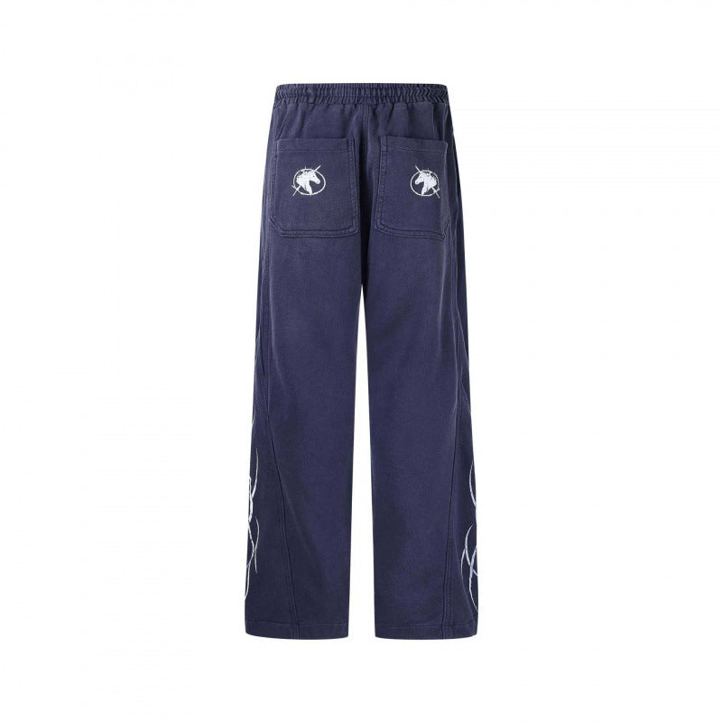 Men's loose sweatpants in baggy cut with elastic waistband, drawstring and gathered knee area Fashion Glam