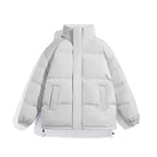 Unisex Boxy Puffer Jacket with high stand-up collar, concealed zipper and adjustable drawstring hem Fashion Glam