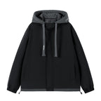 Men's two-layer softshell overlay jacket with hood, wind and water repellent membrane and adjustable hem Fashion Glam