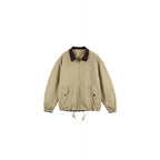 Men's Boxy Zip Transition Jacket made of durable canvas with contrasting knit collar, drawstring and flap pockets Fashion Glam