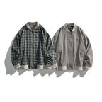 Unisex boxy bomber jacket in herringbone look with ribbed cuffs, flap pockets, and concealed snap button placket Fashion Glam