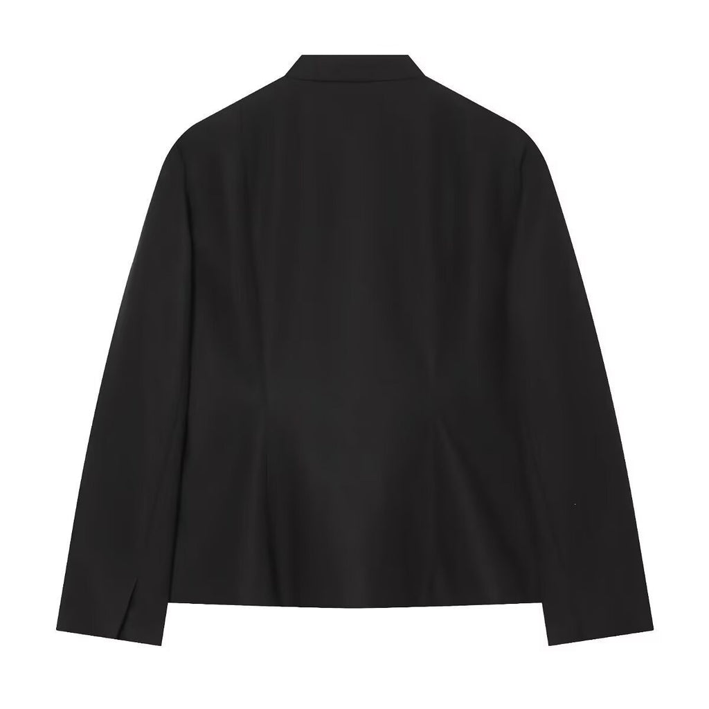 Women's jacket in Mandarin style with stand-up collar and decorative frog closures Fashion Glam