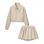 Women short zip jacket with elastic hem Fashion Glam