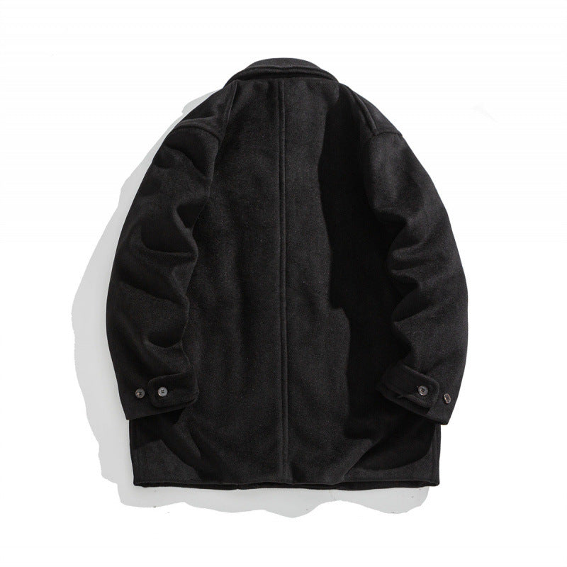 Men's wool coat with quilted thermo inner side and lapel collar Fashion Glam