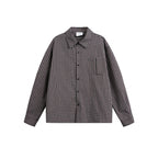 Men's Boxy Overshirt in a fine check pattern with a continuous button placket and a patch chest pocket Fashion Glam