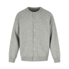Unisex Boxy Knit Cardigan with Round Neckline and Full Button Placket Fashion Glam
