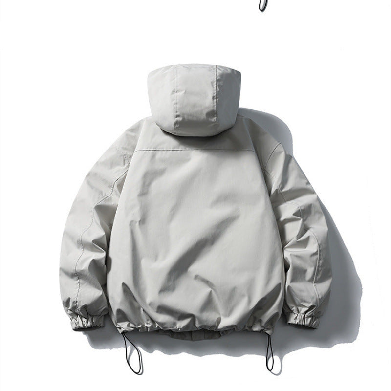 Unisex Waterproof technical hooded jacket with multiple pockets and adjustable hem Fashion Glam