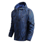 Men's breathable softshell hoodie with geometric allover print and athletic fit Fashion Glam