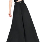 Women's High-Waisted Palazzo Jeans with Extra Wide Leg and Flowing Denim Fashion Glam
