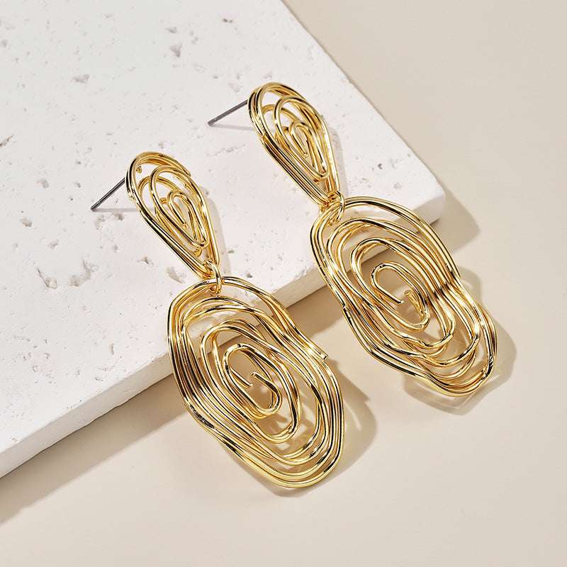 Women's Hanging Earrings in Artful Wire Design Fashion Glam