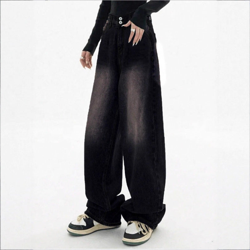 Women's High-Waisted Baggy Jeans made of Denim with Extra Wide Leg and Used-Fade Fashion Glam