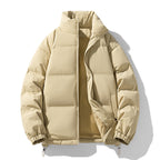 Men's Padded Puffer Jacket with High Stand Collar, Windproof Outer Layer and Adjustable Drawstring Hem Fashion Glam