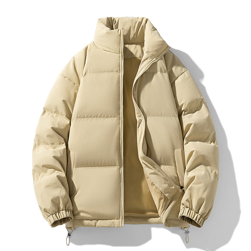 Men's Padded Puffer Jacket with High Stand Collar, Windproof Outer Layer and Adjustable Drawstring Hem Fashion Glam