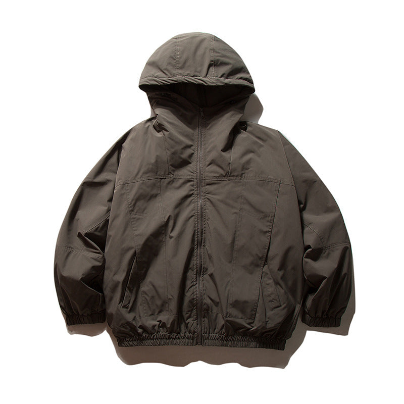 Men's lightweight wind and water-repellent hoodie jacket in boxy oversized cut with elastic cuffs Fashion Glam