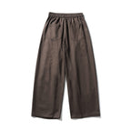 [Unisex] Wide linen blend pants with elastic waistband and drawstring Fashion Glam