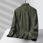 Men's Lightweight Cotton Utility Shirt Jacket with Flap Pockets and Full Button Placket Fashion Glam