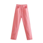Women's High-Waisted Denim Jeans with Tapered Leg Fashion Glam