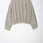 Women's short-cut checked bomber jacket with stand-up collar, elastic hem and concealed zipper Fashion Glam