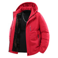 Men's Thermally Insulated Quilted Jacket with Faux Fur Lining and Hood Fashion Glam