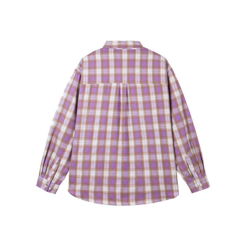 Women Oversized Check Shirt with Longline Cut, Chest Pocket and Rounded Hem Fashion Glam