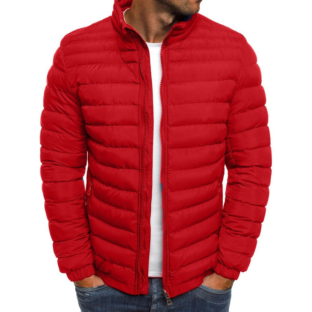 Men's lightweight quilted jacket with high collar and practical pockets Fashion Glam