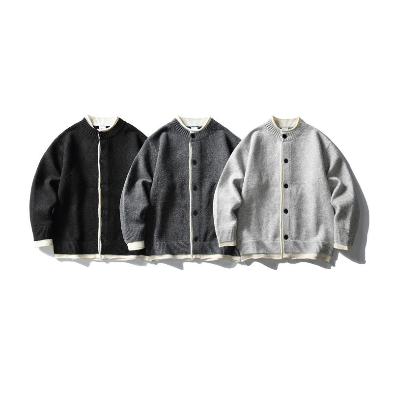 Unisex Boxy Cardigan with contrasting edges and ribbed finishes Fashion Glam
