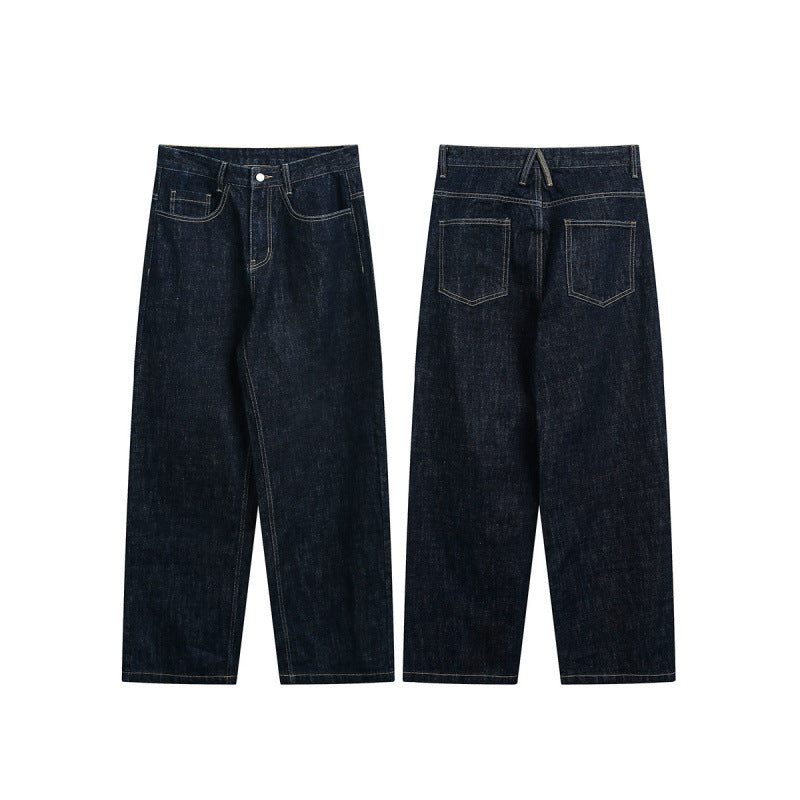 Women High-Waist Straight-Leg Raw-Denim Jeans with Relaxed Fit and Five-Pocket Design Fashion Glam