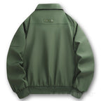 Men's Lightweight Twill Bomber with Contrasting Lining, Zipper Pockets, and Arm Pocket Fashion Glam