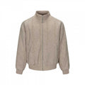 Men's knit bomber-style zip jacket with cable pattern and stand-up collar Fashion Glam
