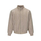 Men's knit bomber-style zip jacket with cable pattern and stand-up collar Fashion Glam
