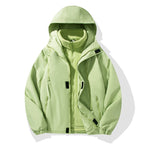 Men's Two-Piece Hybrid Hooded Jacket with Integrated Fleece Lining and Concealed Zippers Fashion Glam
