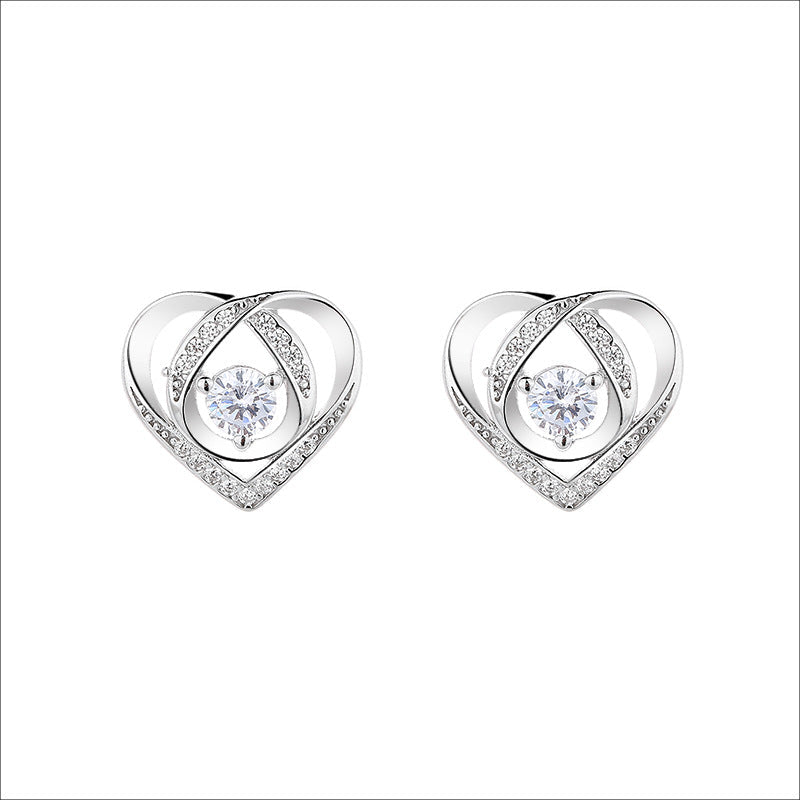 Women's earrings in elegant heart design with sparkling zirconia Fashion Glam