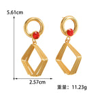Women's Design Earrings with Geometric Wire Motif Fashion Glam