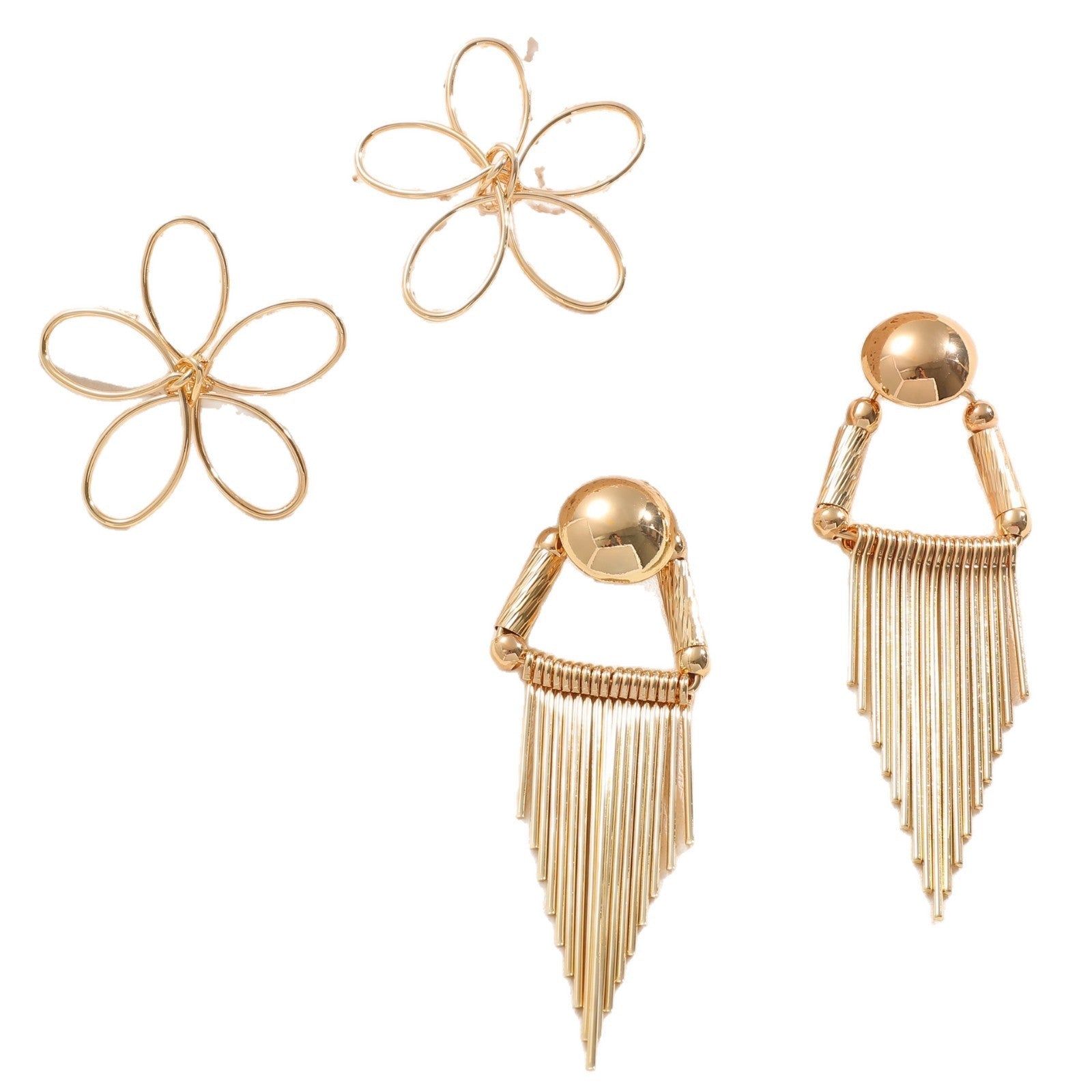 Ladies Hanging Earrings in Artistic Flower Design Fashion Glam