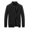 Men's Lightweight Bomber Jacket with Contrast Stitching, Zipper and Patch Pockets Fashion Glam
