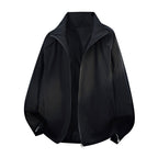 Women's Light Oversize Wind Jacket with Stand-up Collar, Drawstring and Elastic Cuffs Fashion Glam