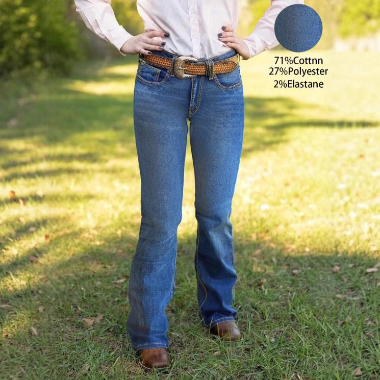 Women Bootcut Jeans with slightly flared leg and figure-shaping stretch Fashion Glam
