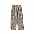 Men's cargo pants with wide leg, elastic drawstring waistband, and patch flap pockets Fashion Glam