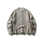 Unisex Structured Boxy Cardigan with Check Pattern Fashion Glam