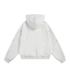 Unisex Oversize Hoodie with Cherry Blossom Print, Kangaroo Pocket and Loose Fit Fashion Glam