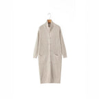 Women Long Chunky Knit Cardigan with Shawl Collar, Button Placket and Patch Pockets Fashion Glam