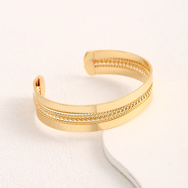Ladies Open Bangle with Elegant Structure Design Fashion Glam