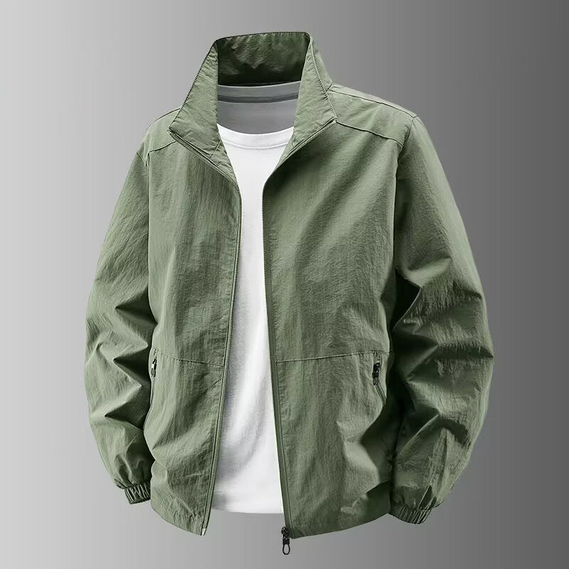 Men's Ultra-Lightweight Urban Windbreaker with Stand-Up Collar, Two-Way Zipper and Elastic Cuffs Fashion Glam