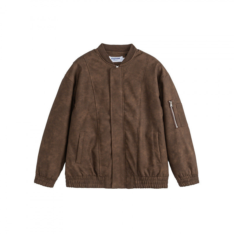 Unisex Oversize Hoodie Bomber Jacket in Velour Look with Hood, Arm Pocket and Elastic Hem Fashion Glam