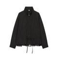 Women's lightweight adjustable windbreaker with stand-up collar, drawstring and tulle trim Fashion Glam