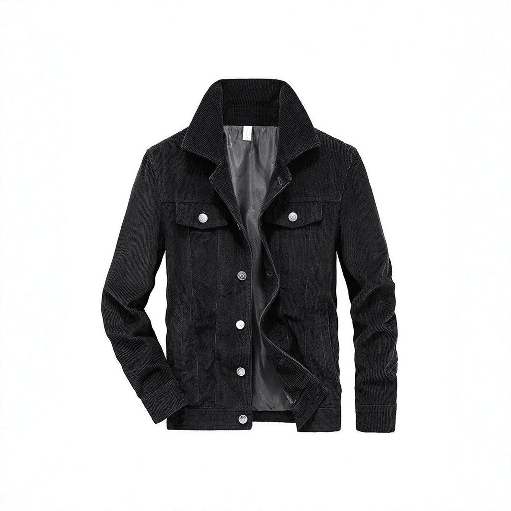 Men's cord jacket made of fine corduroy with shirt collar, chest pockets, and quilted inner lining Fashion Glam