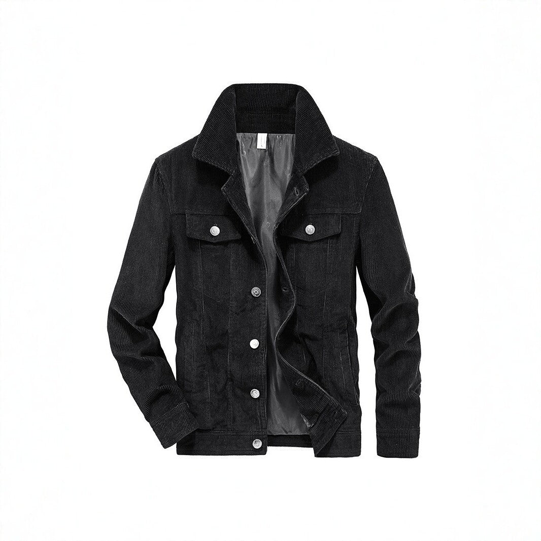 Men's cord jacket made of fine corduroy with shirt collar, chest pockets, and quilted inner lining Fashion Glam