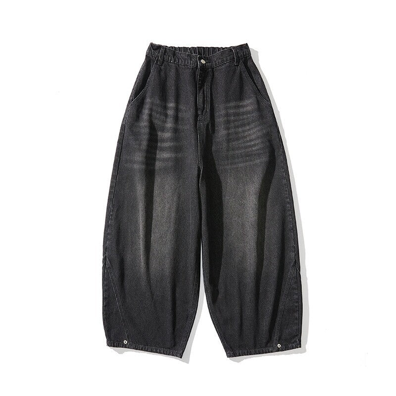 Men's extra-wide baggy jeans with a low crotch, relaxed low-crotch cut, and wide hem Fashion Glam